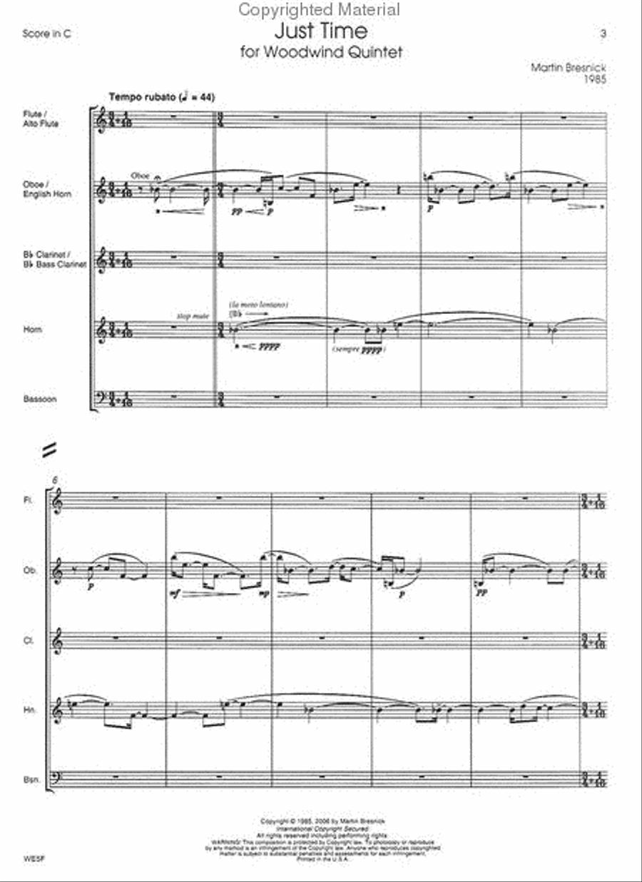 Just Time Woodwind Quintet scores gallery preview page 2