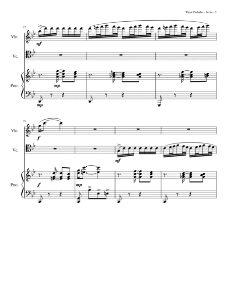 Three Preludes (arr. for Violin, Cello & Piano) image number null