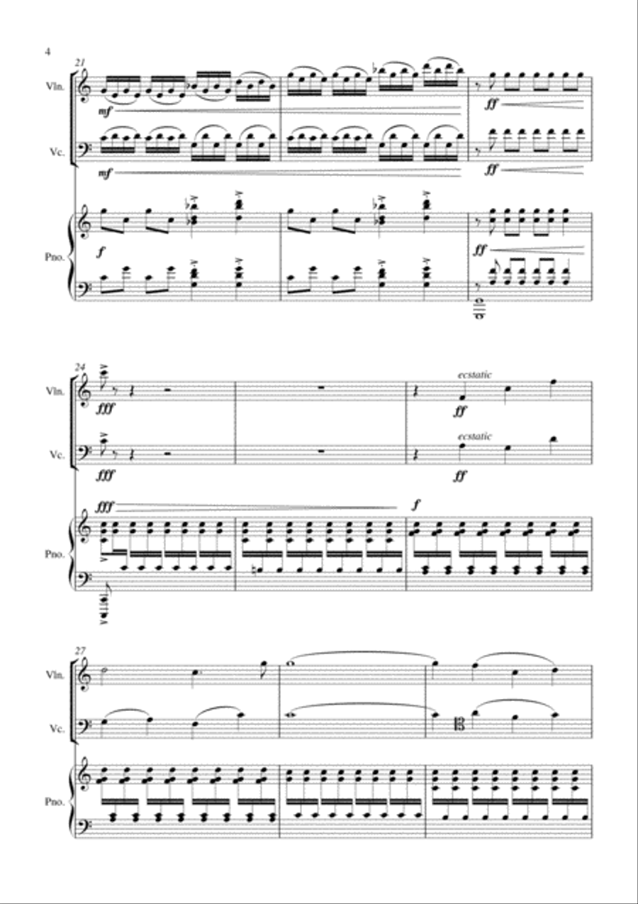 Carson Cooman: Springburst (2007) for piano trio Piano Trio scores gallery preview page 4