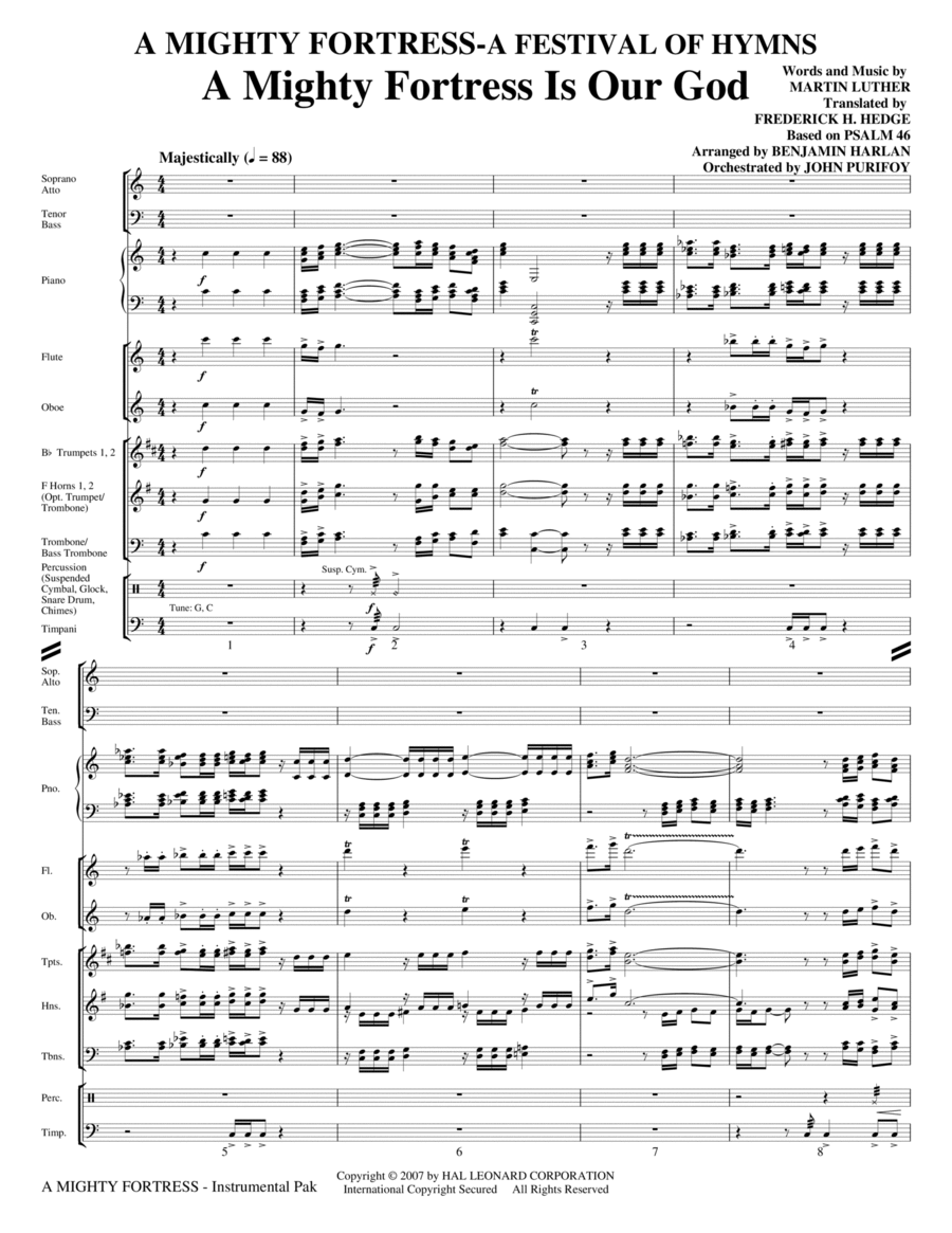 A Mighty Fortress - A Festival of Hymns - Score Choir scores gallery preview page 1