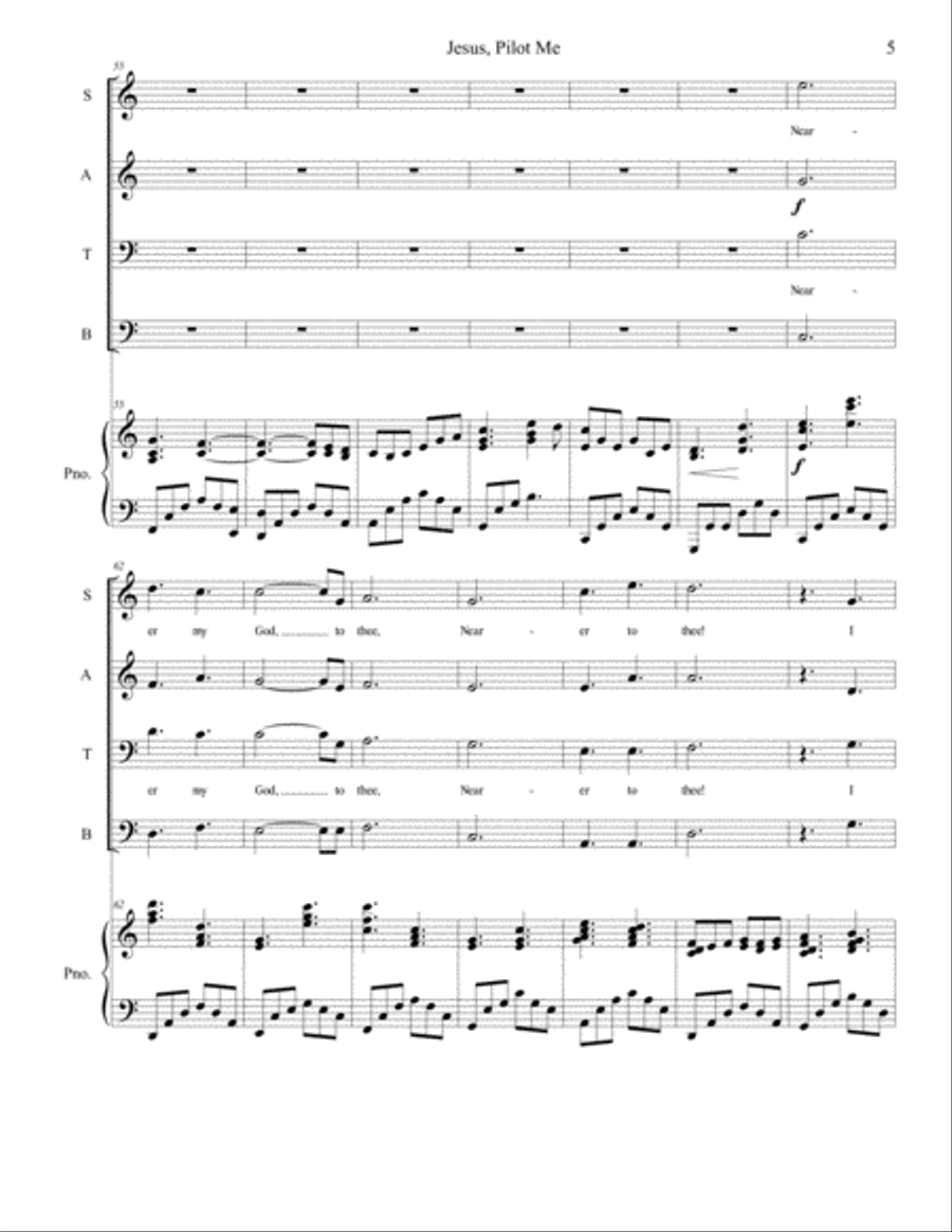 Jesus, Pilot Me 4-Part scores gallery preview page 6