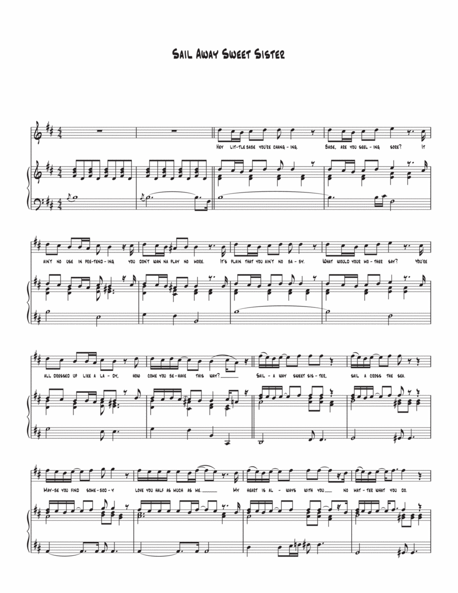 Sail Away Sweet Sister Sail Away Sweet Sister Voice scores gallery preview page 1