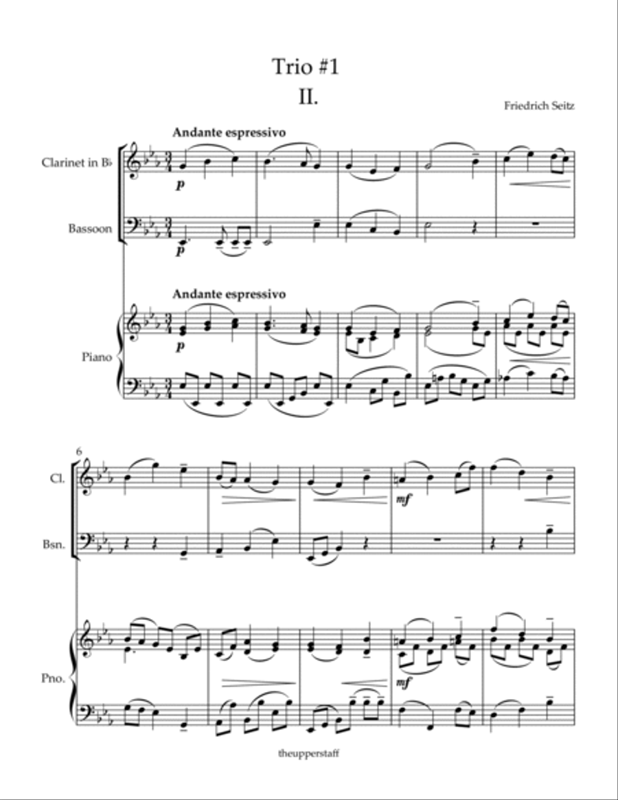 Trio #1 II. Andante espressivo Woodwind Duet scores gallery preview page 2