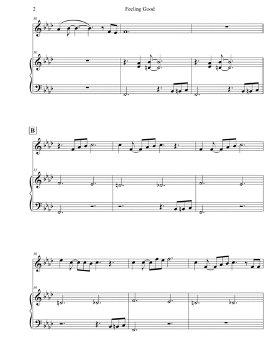 Feeling Good B-Flat Clarinet scores gallery preview page 4