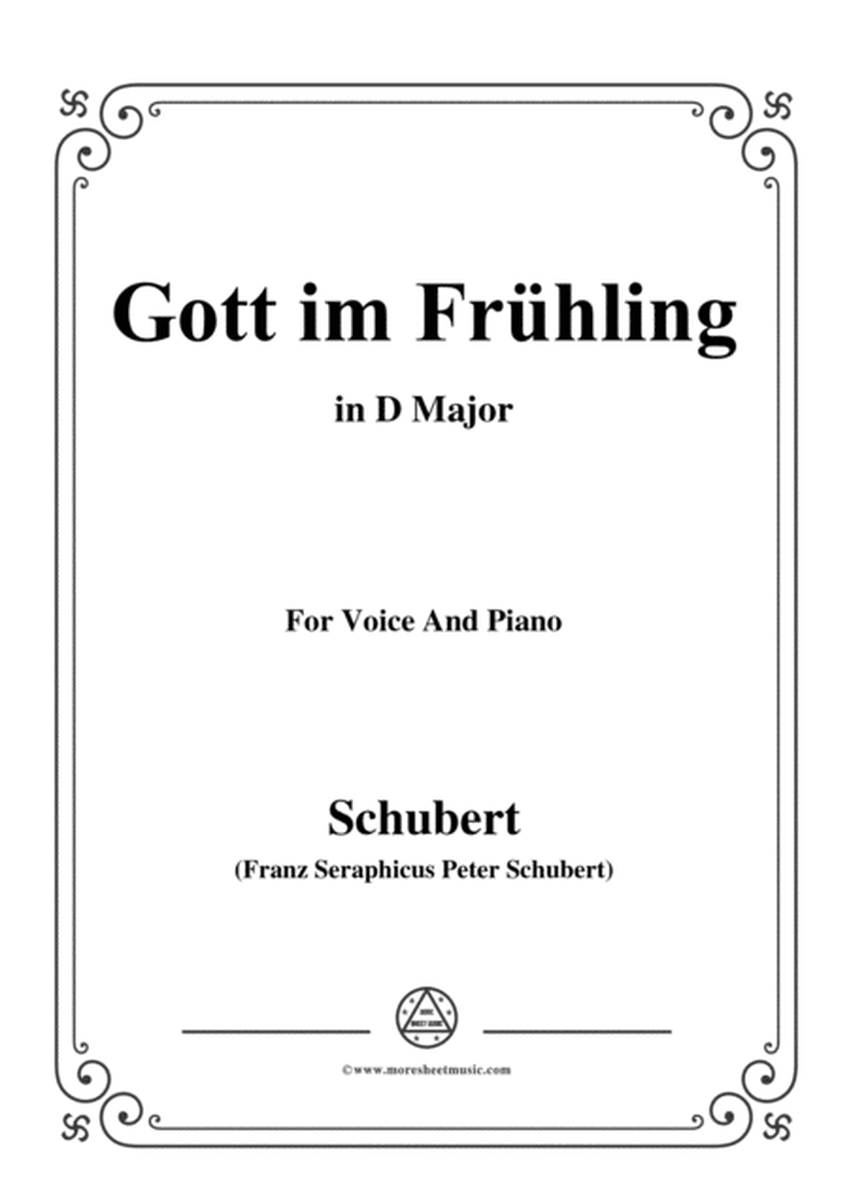 Schubert-Gott im Frühling,in D Major,for Voice&Piano image number null