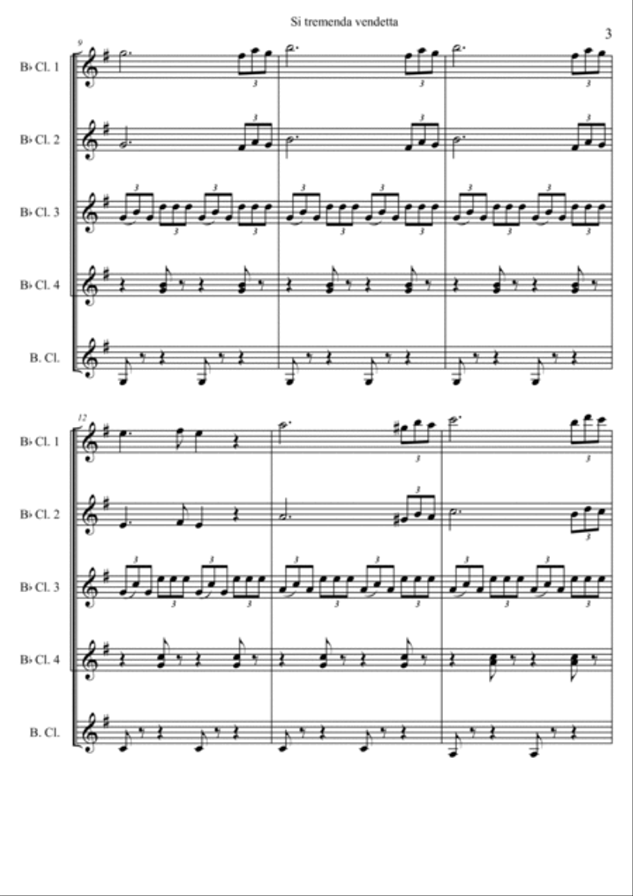 Si vendetta, tremenda vendetta Woodwind Quintet scores gallery preview page 3