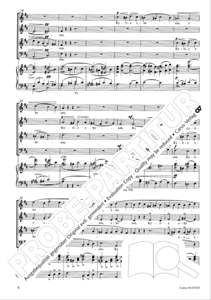 Mass in D Major (Missa in D) 4-Part scores gallery preview page 5