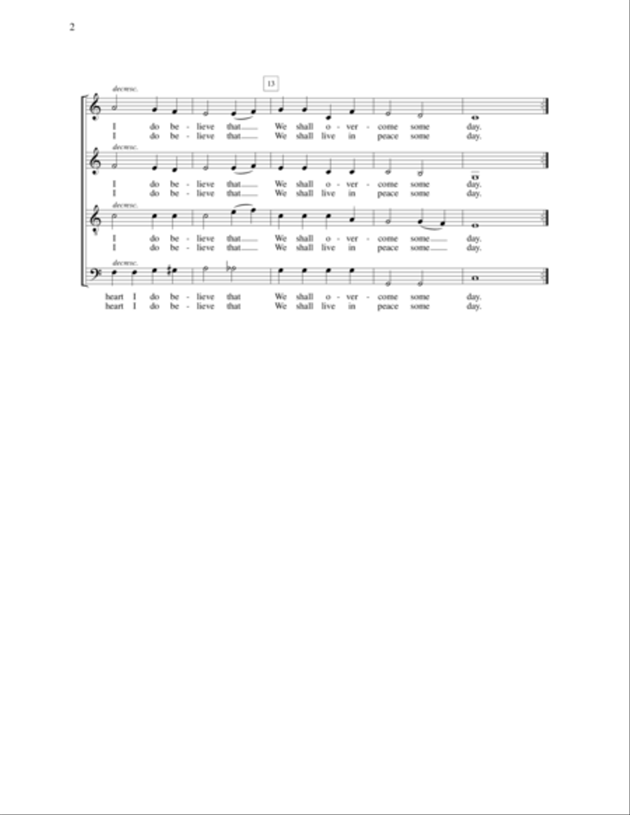 We Shall Overcome 4-Part scores gallery preview page 2