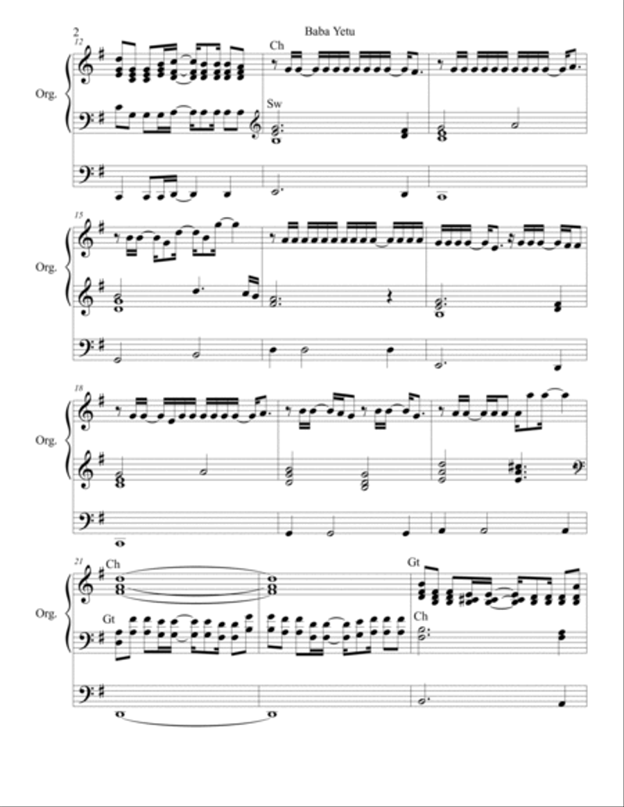Baba Yetu Baba Yetu Organ Solo scores gallery preview page 2