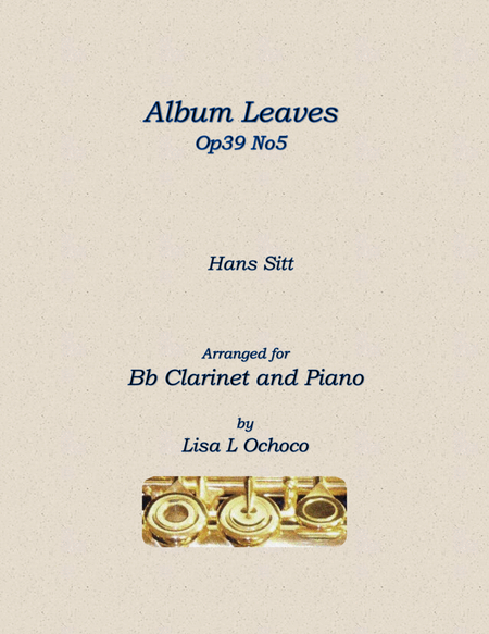 Album Leaves Op39 No5 for Bb Clarinet and Piano image number null