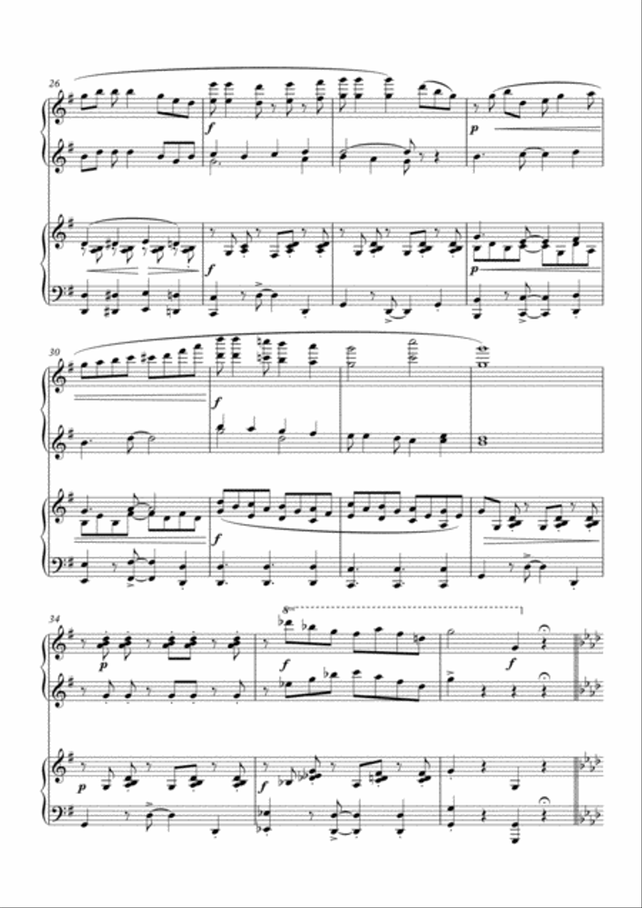 King Wenceslas Rumba, fun Christmas carol variation for piano duet by Simon Peberdy 1 Piano, 4-Hands scores gallery preview page 4