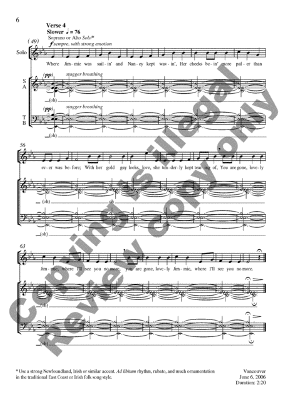 Due East: 3. Farewell Nancy Divisi scores gallery preview page 6