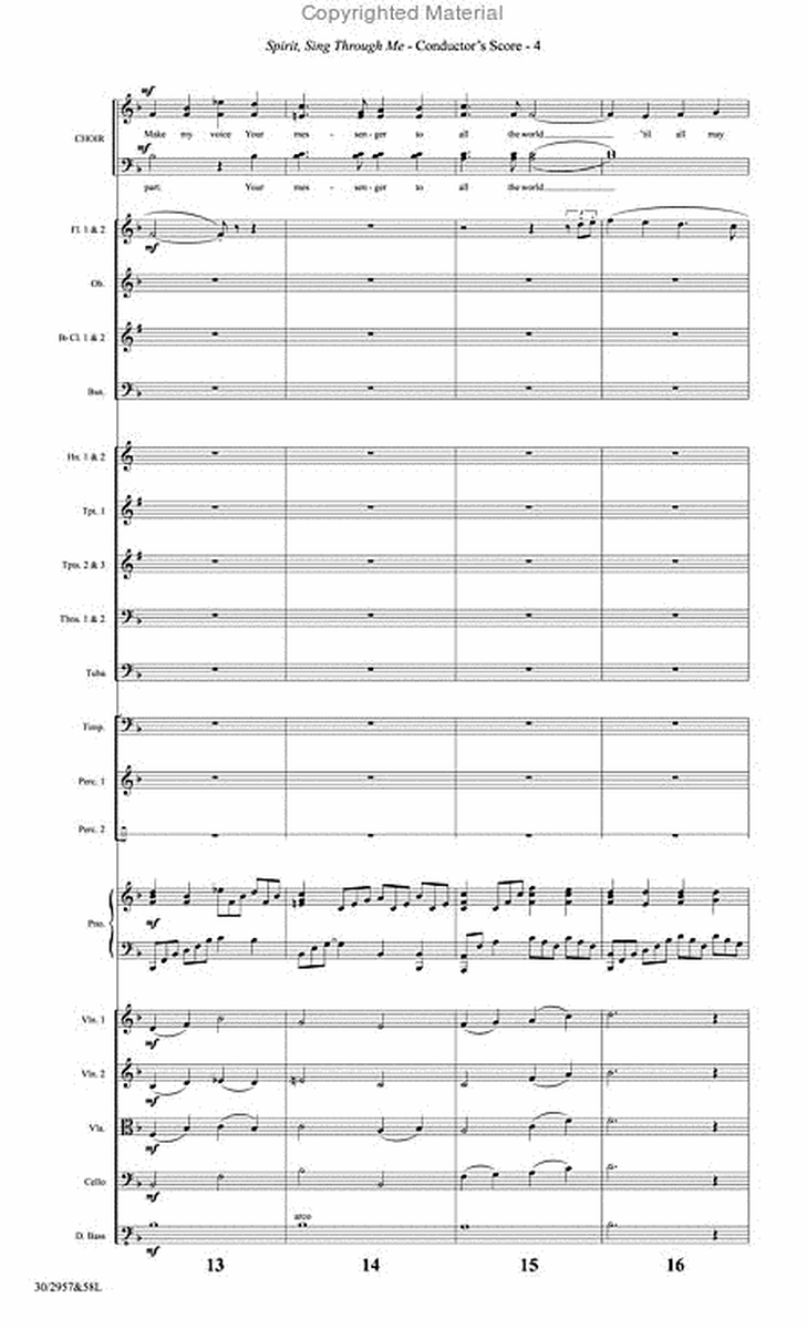 Spirit, Sing Through Me - Orchestral Score and Parts