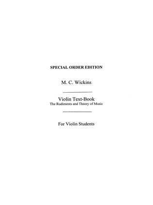 Wickins, M C The New Approach Violin Text Book