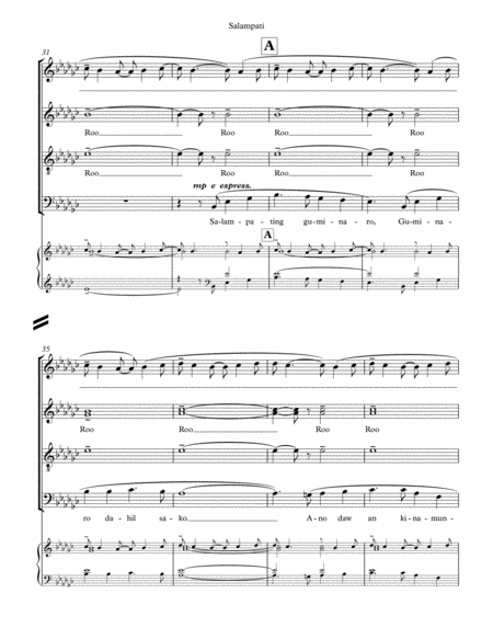 SALAMPATI (The Dove),  Filipino Folksong from the Bikol region.  SATB a-cappella image number null