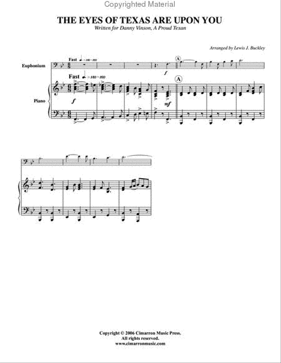 Eyes of Texas - Short Encore Euphonium scores gallery preview page 2