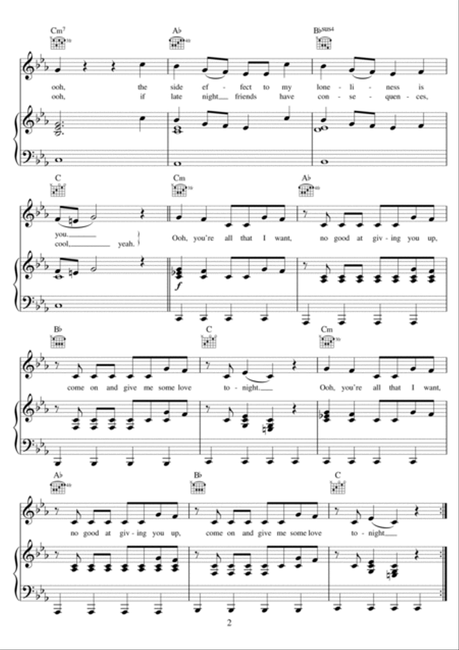 Side Effects (featuring Emily Warren) Piano, Vocal, Guitar scores gallery preview page 2