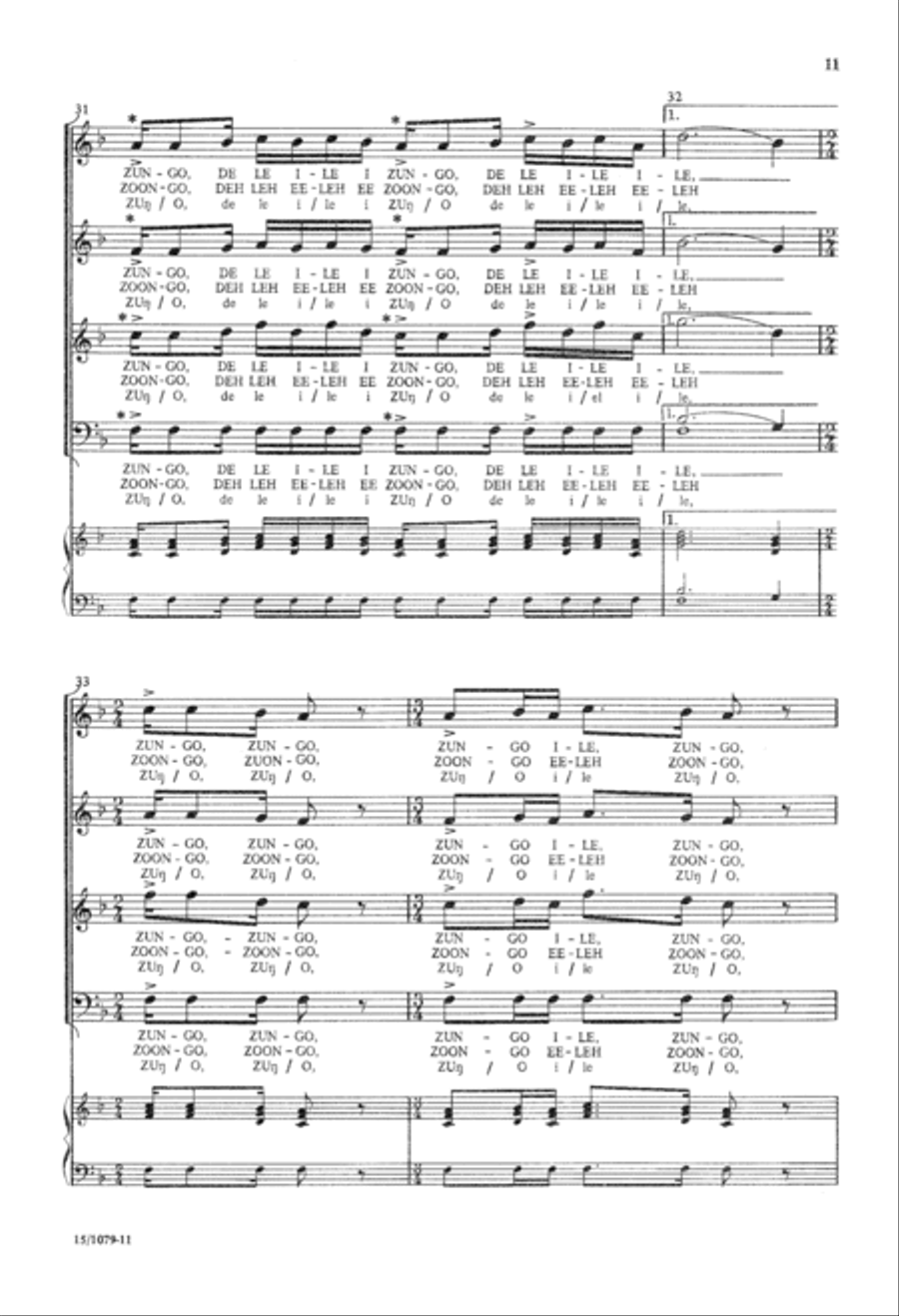 Zungo Zungo 4-Part scores gallery preview page 11
