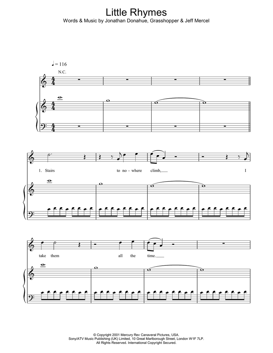 Little Rhymes Piano, Vocal, Guitar scores gallery preview page 1