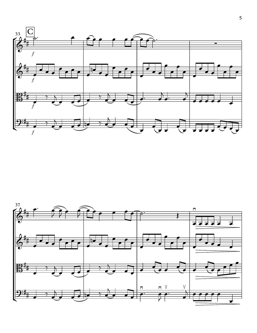 Sweet Child O' Mine String Quartet scores gallery preview page 5