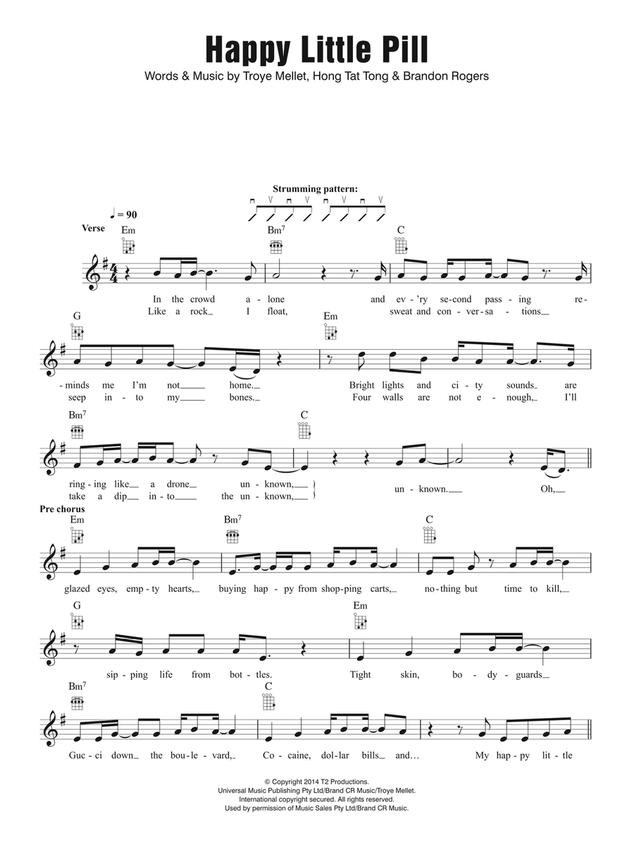 Happy Little Pill Ukulele scores gallery preview page 1