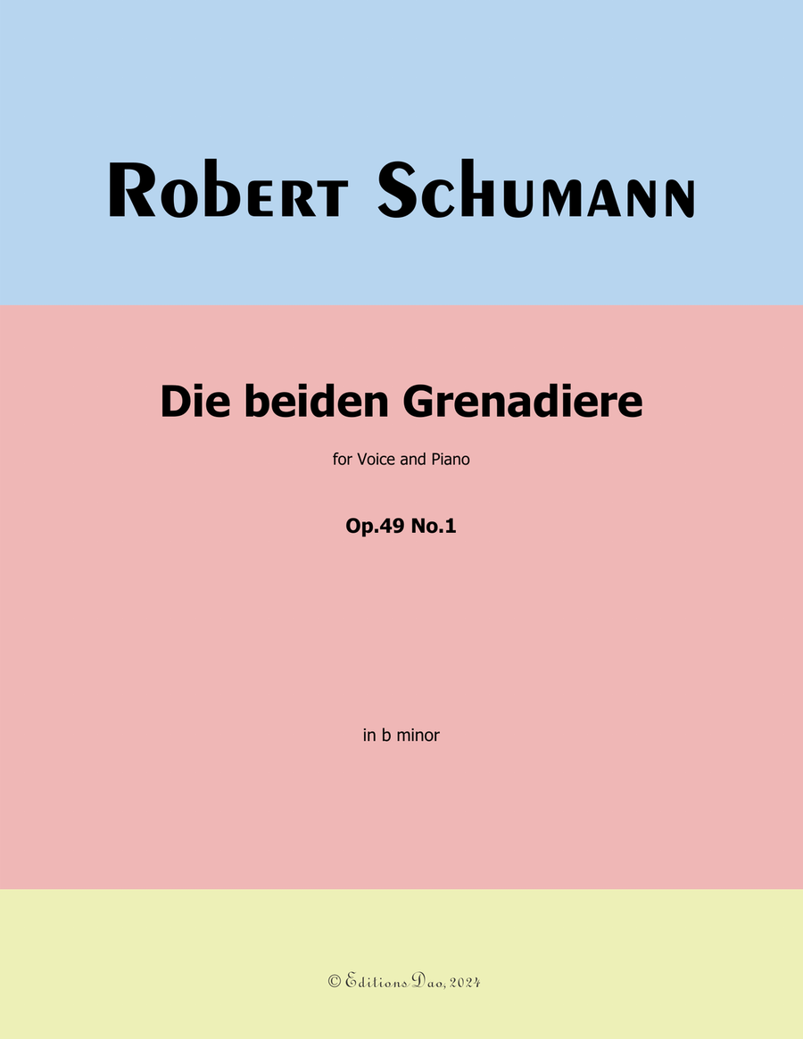 Die beiden Grenadiere, by Schumann, Op.49 No.1, b minor Piano, Vocal scores gallery preview page 1