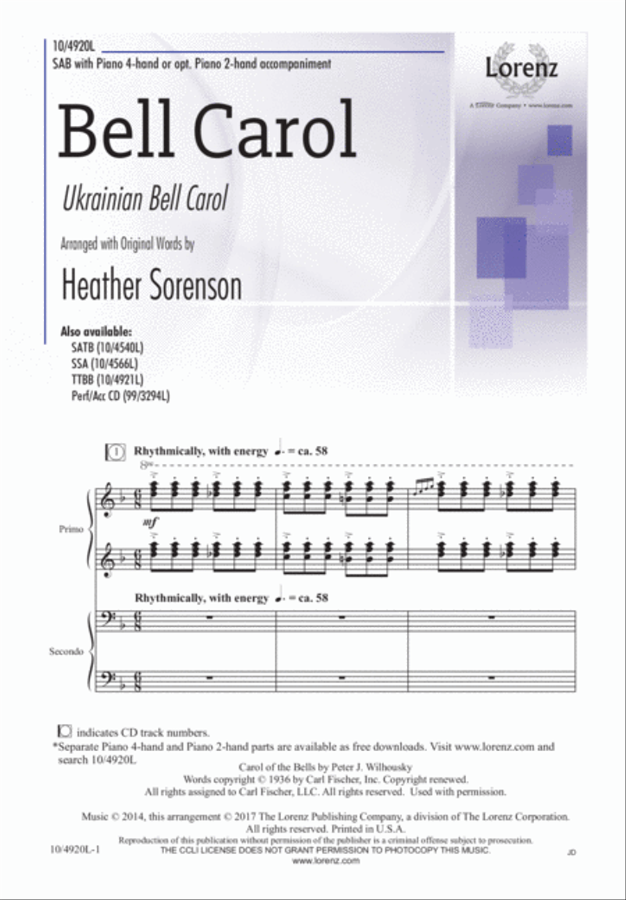 Bell Carol Bell Carol 3-Part scores gallery preview page 2