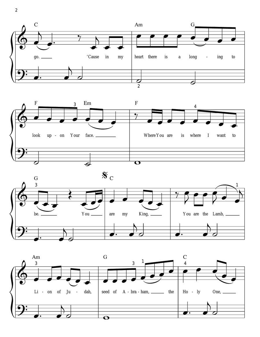 The King Of Who I Am The King Of Who I Am Easy Piano scores gallery preview page 2