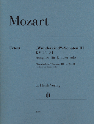 Book cover for Wolfgang Amadeus Mozart – “Wunderkind” Sonatas, Volume 3, K. 26-31