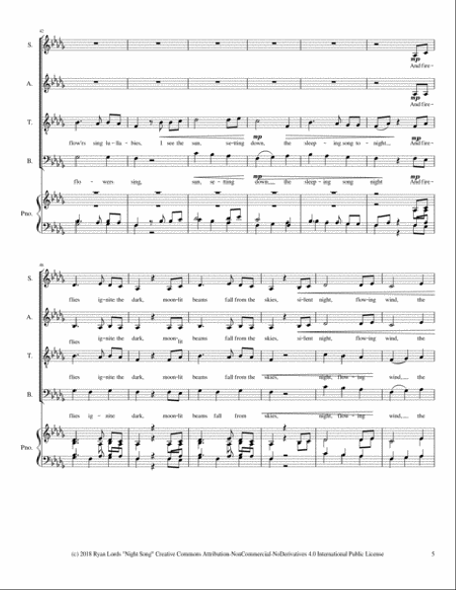 Night Song Night Song 4-Part scores gallery preview page 5