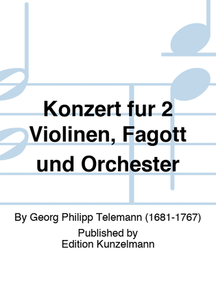 Book cover for Concerto for 2 violins, bassoon and orchestra