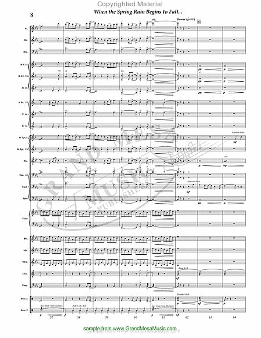When the Spring Rain Begins to Fall Concert Band scores gallery preview page 9