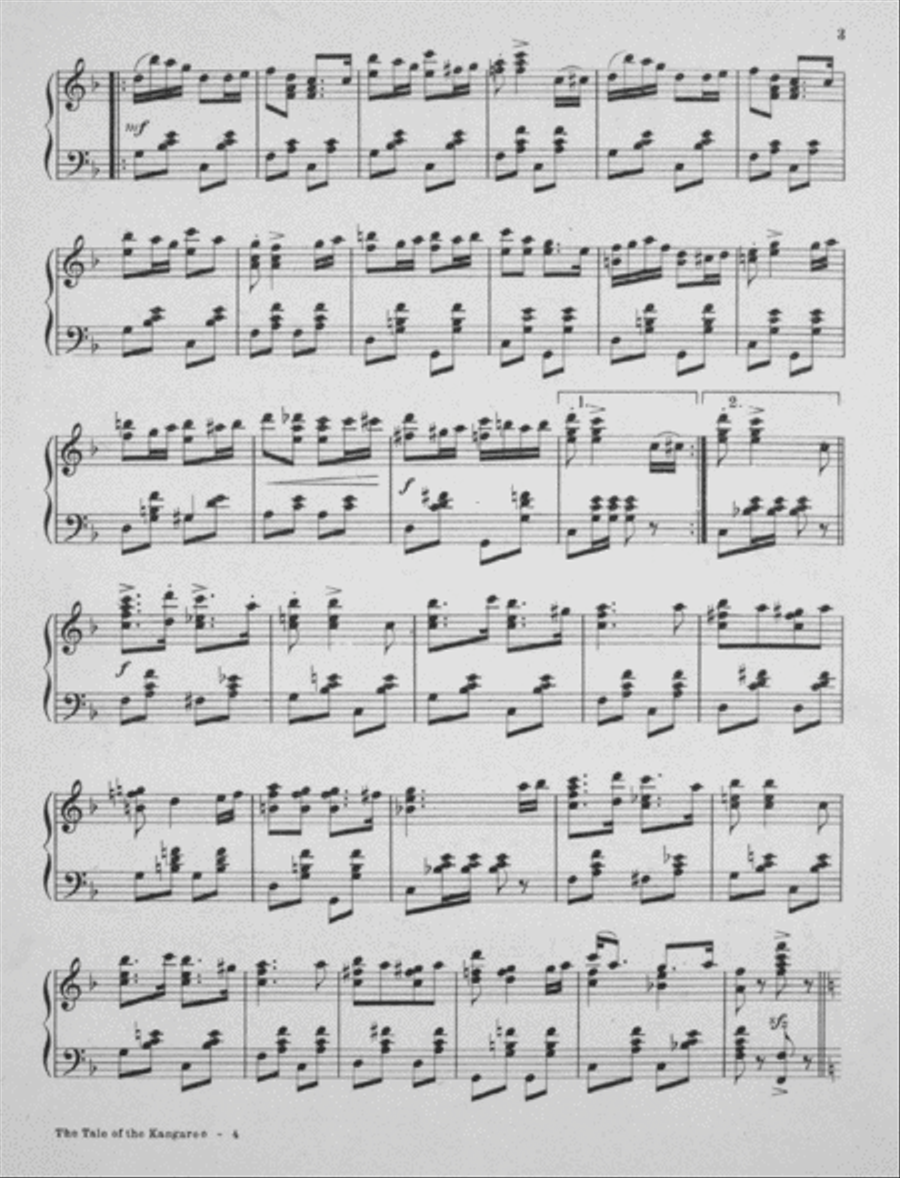 The Tale of the Kangaroo. March-Two Step Piano Solo scores gallery preview page 3