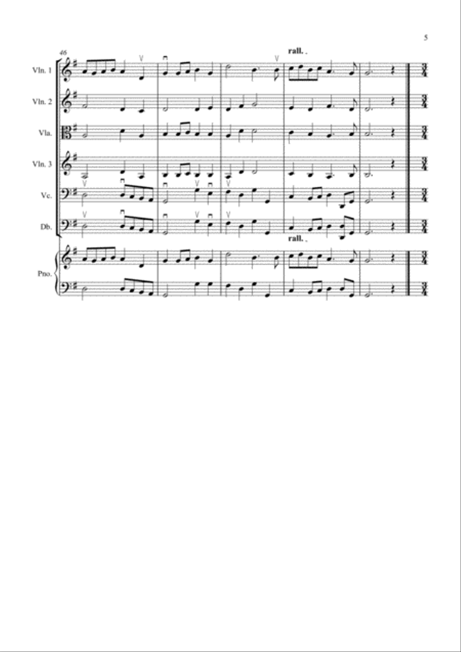 2 Classical Favourites for String Orchestra (volume three) String Quartet scores gallery preview page 5