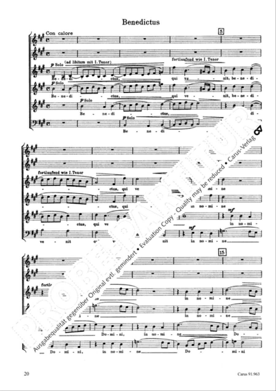 Missa Ecce nunc benedicite Choir scores gallery preview page 23