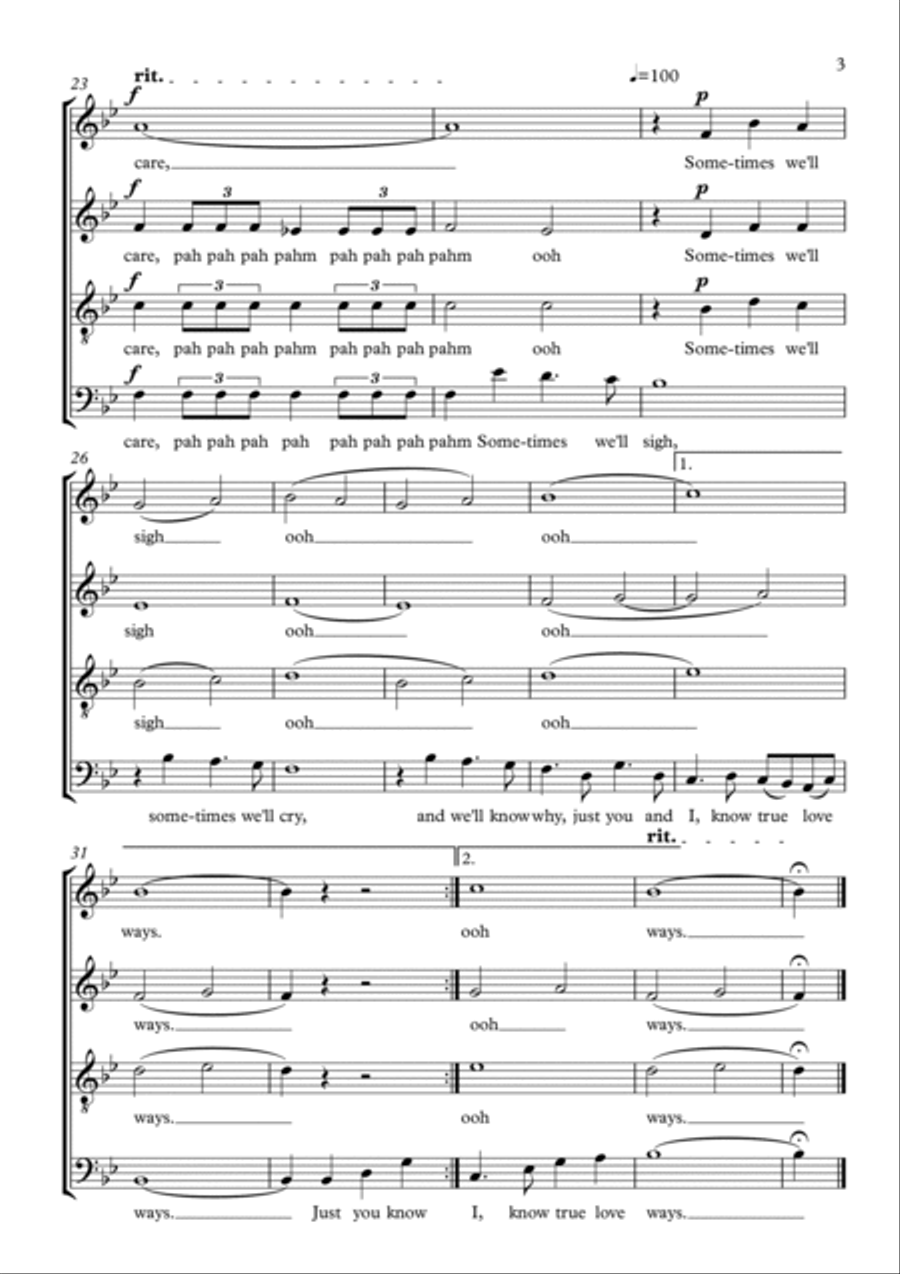 True Love Ways 4-Part scores gallery preview page 3