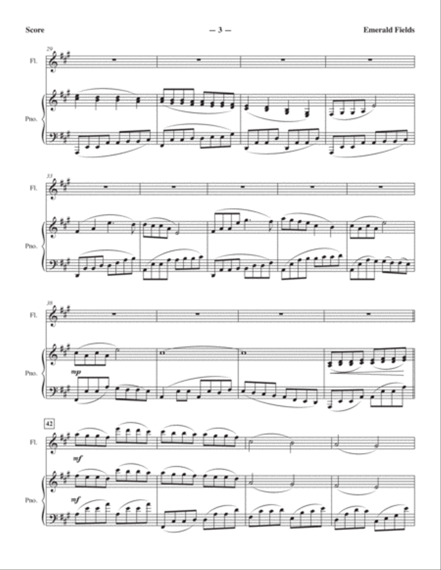 Emerald Fields Emerald Fields Flute Solo scores gallery preview page 3
