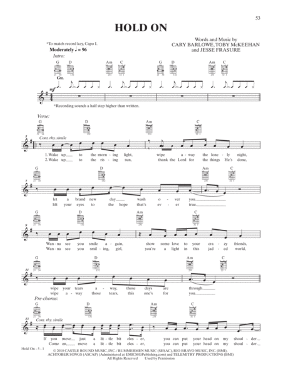 Hold On Hold On Guitar Solo scores gallery preview page 1