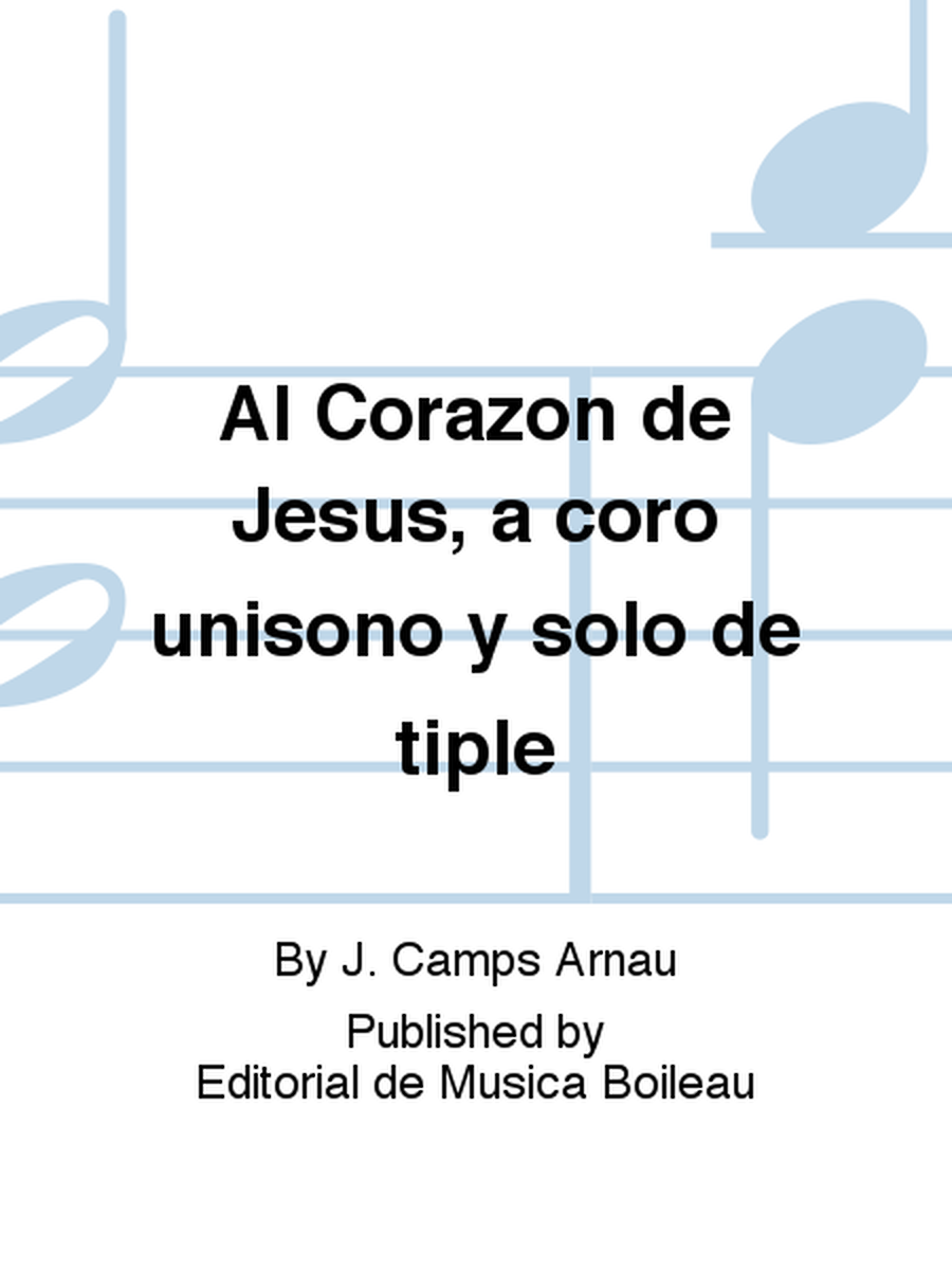 Al Corazon de Jesus, a coro unisono y solo de tiple