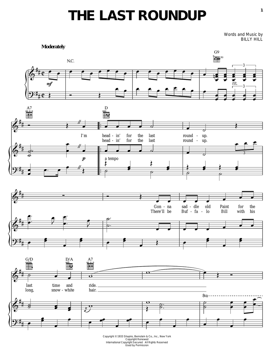 The Last Roundup Guitar scores gallery preview page 1
