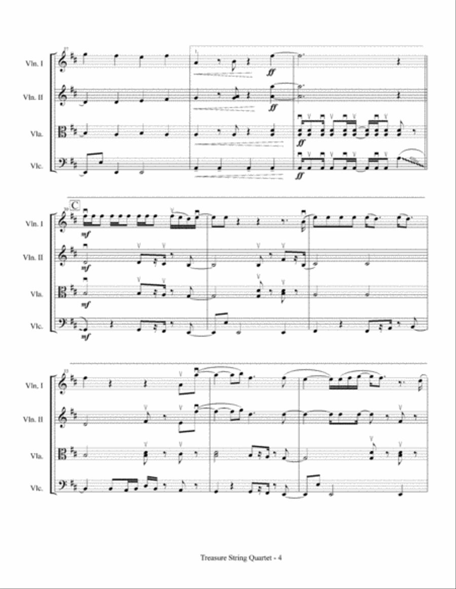 Treasure String Quartet scores gallery preview page 5