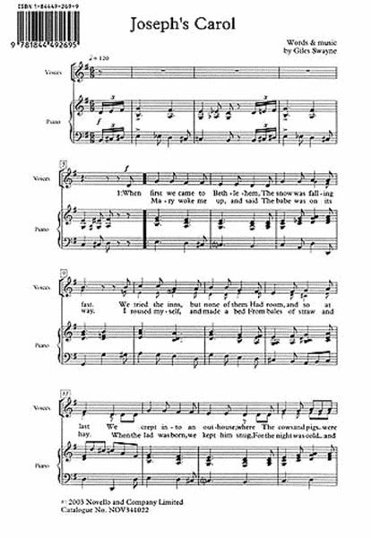Giles Swayne: Joseph's Carol Op.77 No.3 image number null