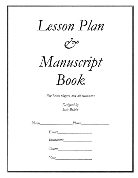 Lesson Plan & Manuscript Book
