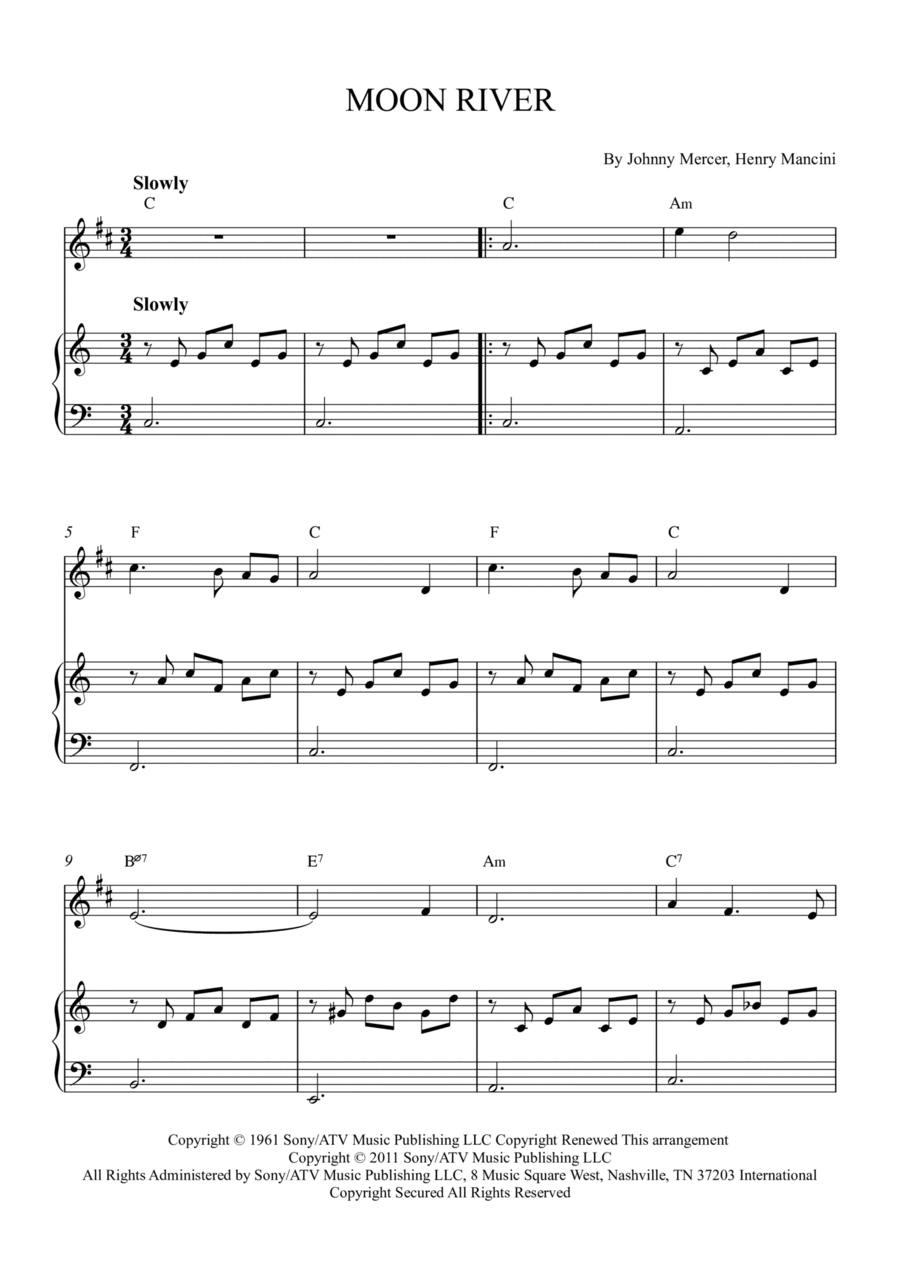 Moon River B-Flat Trumpet scores gallery preview page 1
