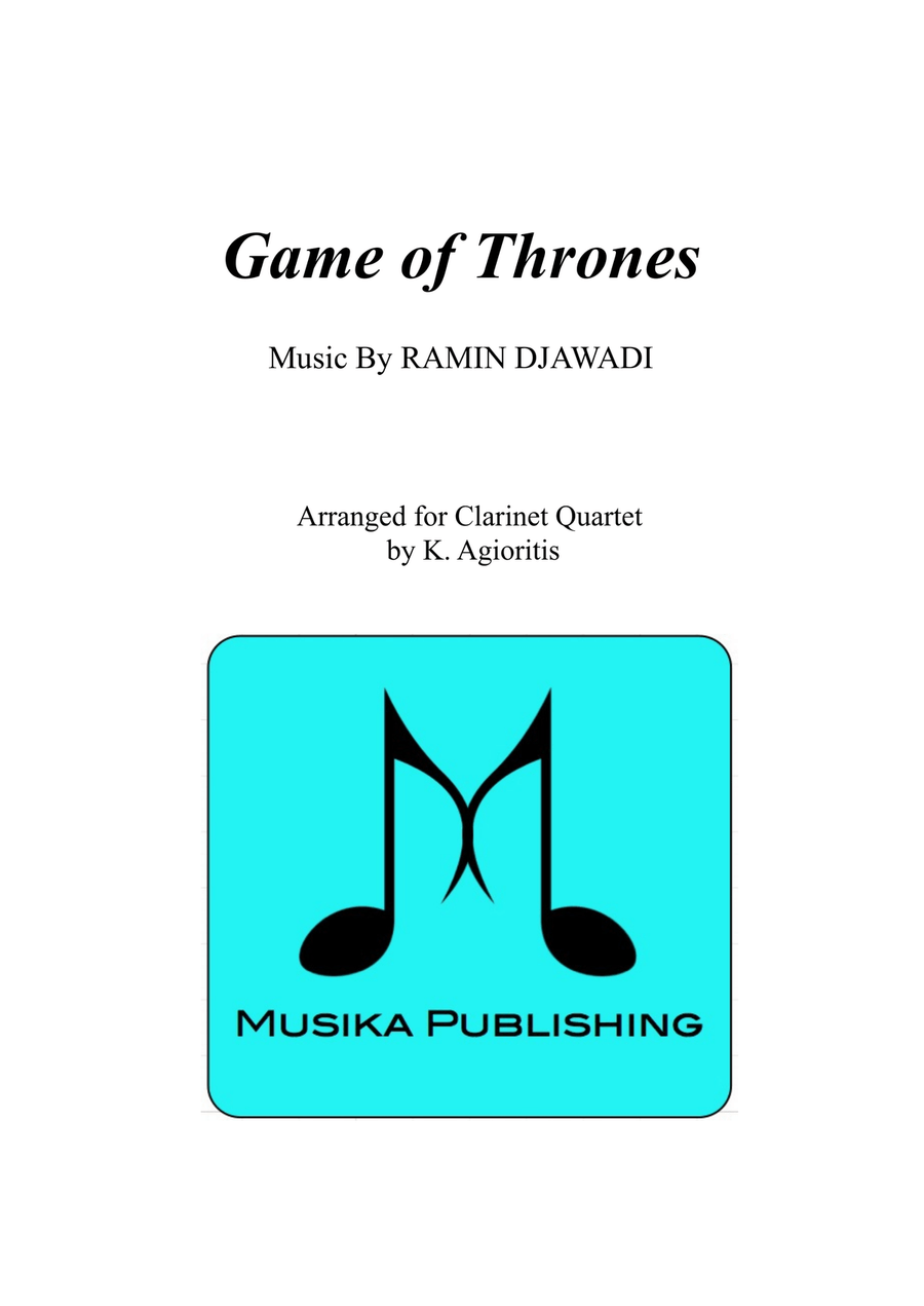 Game Of Thrones Clarinet Quartet scores gallery preview page 1