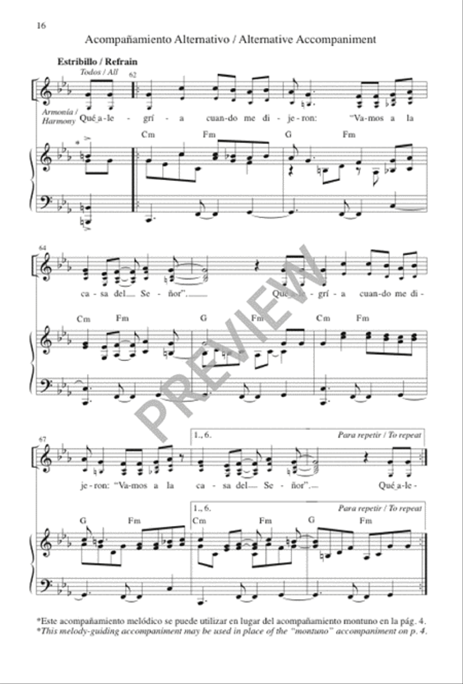 Qué Alegría Cuando Me Dijeron / I Rejoiced When I Heard Them Say 3-Part scores gallery preview page 16