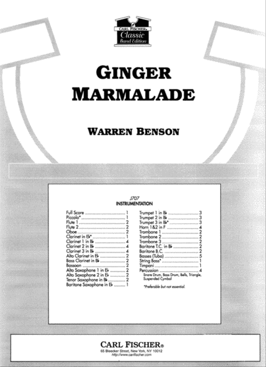 Ginger Marmalade Concert Band scores gallery preview page 1