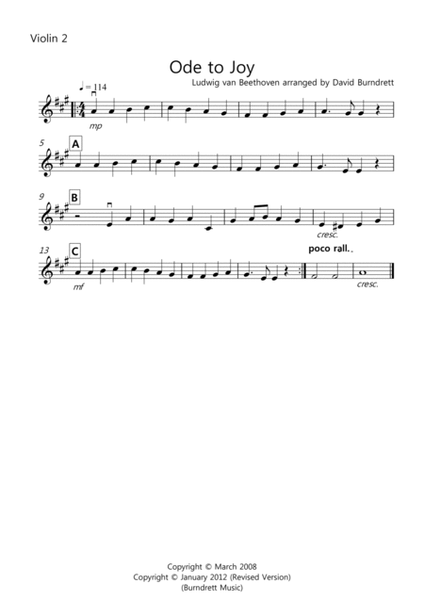 Ode to Joy for Violin Quartet image number null
