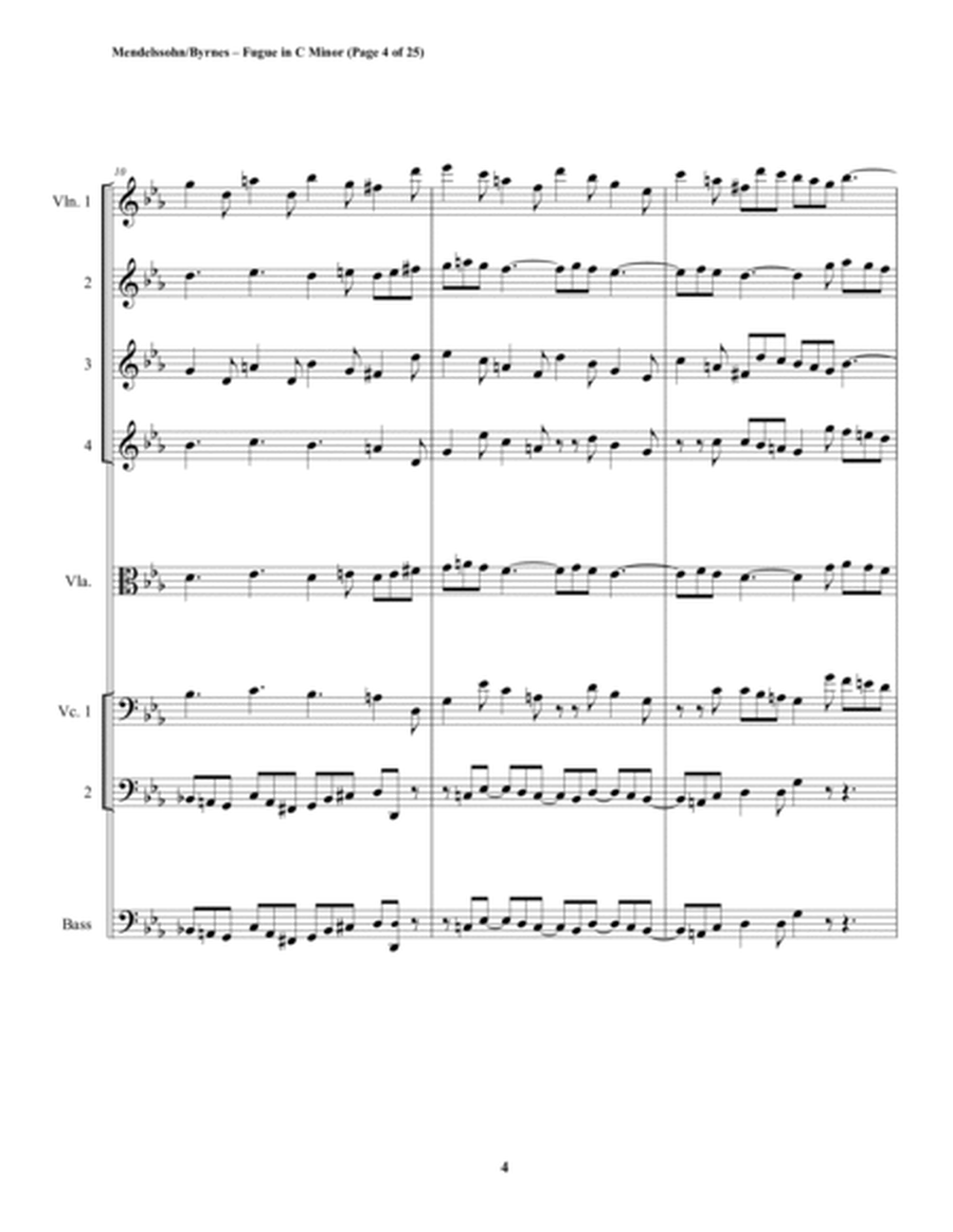 Mendelssohn - Fugue in C Minor, Op. 37 (String Orchestra) image number null