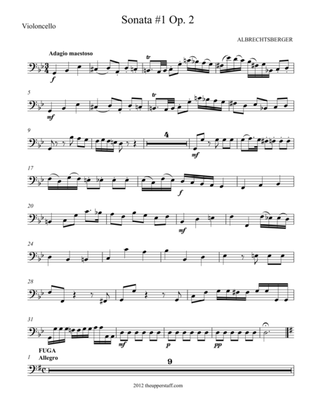 Book cover for Sonata #1, Op. 2 for String Quartet